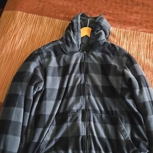 Mossimo Supply Company black checkered zip up sweatshit XXL